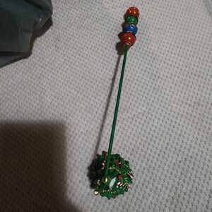 Brass Candle Snuffer Vintage Colorful Beaded Ornament Stand